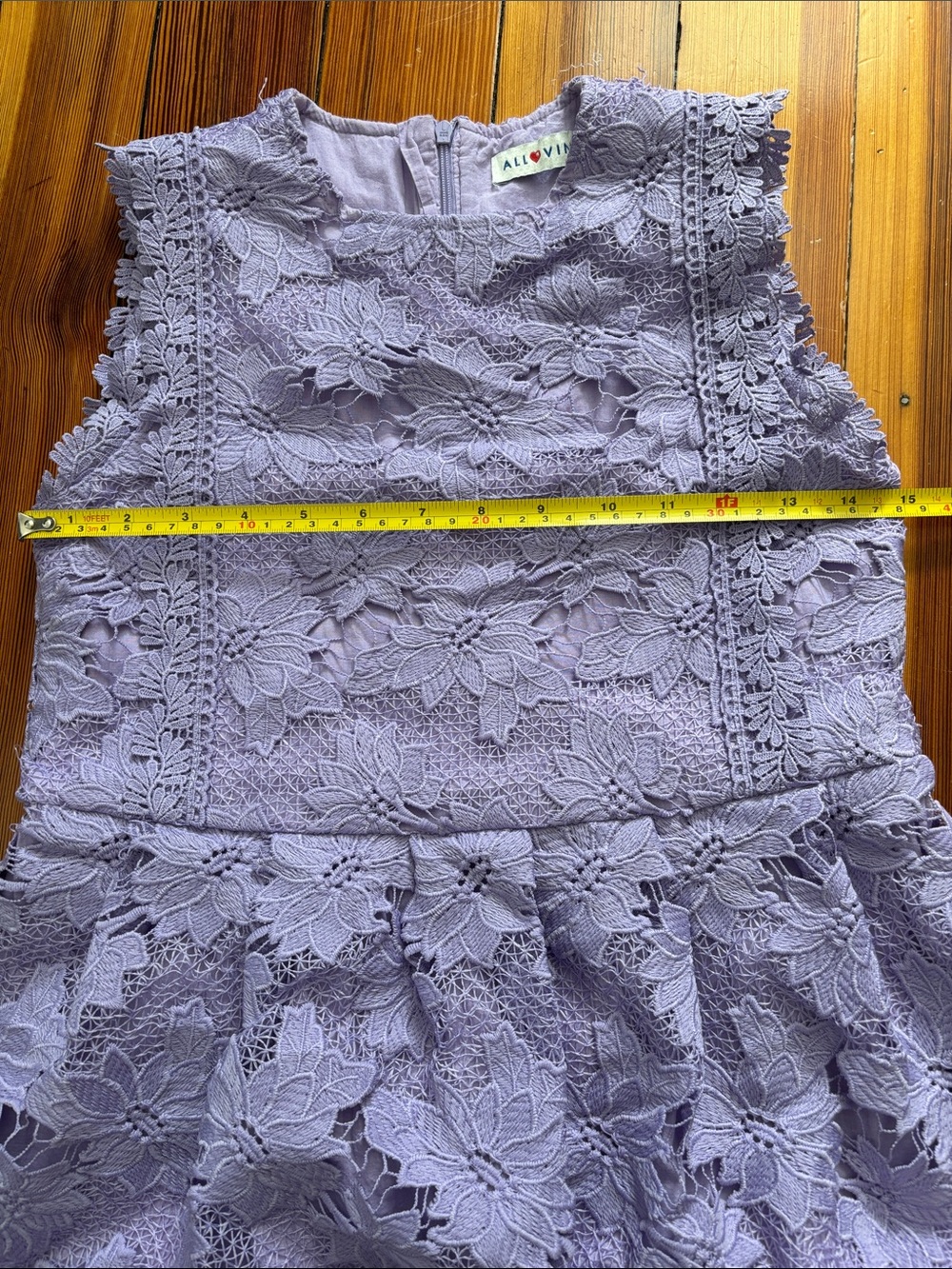 Girls Lilac Floral Lace Party Dress - Sleeveless Formal Dress - Picture 7 of 10